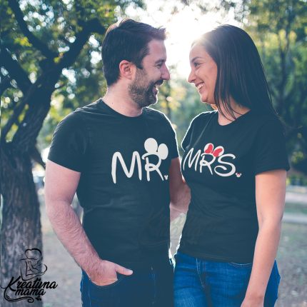 Majice za parove - MR/MRS CRNE