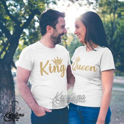 Majice za parove - KING/QUEEN ZLATNO