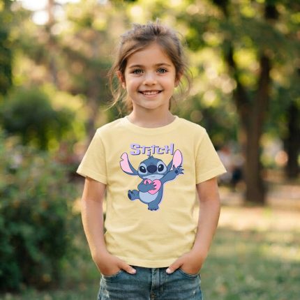 STITCH svetložuta- Dečija majica kratkih rukava