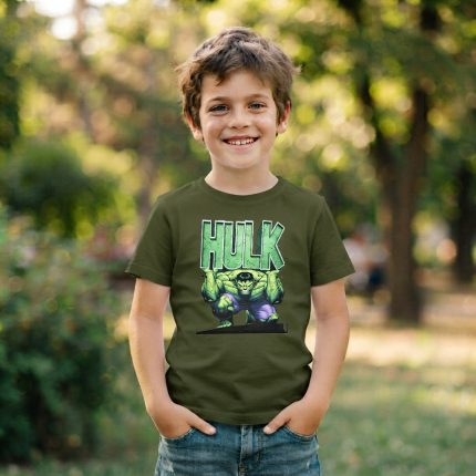 HULK maslinasta - Dečija majica kratkih rukava