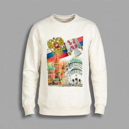 SRBIJA RUSIJA - Dukserica bez kapuljače